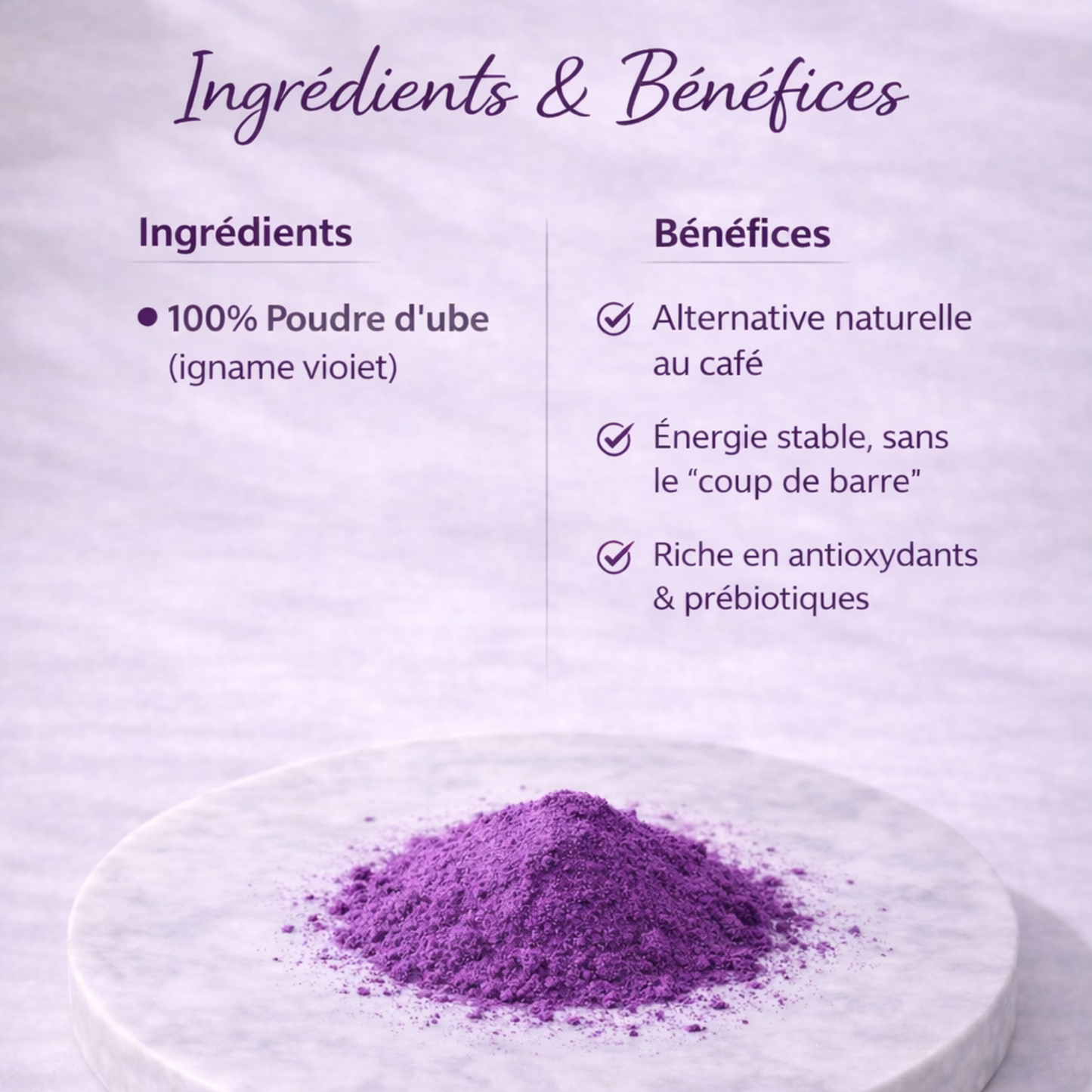 Poudre d'Ube 100 % Naturelle 💜 Packs & Offres